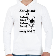 PRINTFASHION Kutyás szív és kutyás lélek - Férfi kapucnis pulóver - Fehér