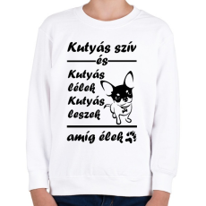 PRINTFASHION Kutyás szív és kutyás lélek - Gyerek pulóver - Fehér