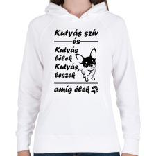 PRINTFASHION Kutyás szív és kutyás lélek - Női kapucnis pulóver - Fehér női pulóver, kardigán