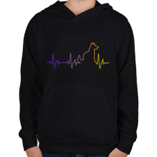 PRINTFASHION Kutyás szívdobbanás - Gyerek kapucnis pulóver - Fekete gyerek pulóver, kardigán