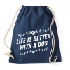 PRINTFASHION Kutyával jobb az élet - Sportzsák, Tornazsák - Sötétkék