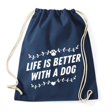 PRINTFASHION Kutyával jobb az élet - Sportzsák, Tornazsák - Sötétkék tornazsák