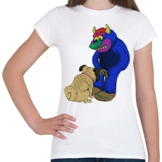 PRINTFASHION Kutyus az ördöggel  - Női póló - Fehér