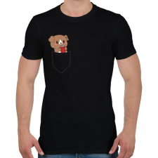 PRINTFASHION Kutyus zsebben páros minta - Férfi póló - Fekete férfi póló