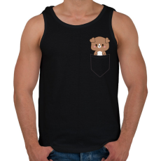 PRINTFASHION Kutyus zsebben páros minta - pizza - Férfi atléta - Fekete