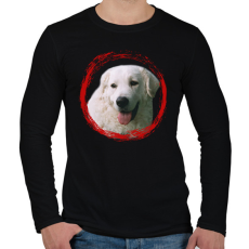 PRINTFASHION kuvasz kutyus - férfi - Férfi hosszú ujjú póló - Fekete
