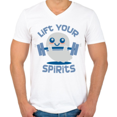 PRINTFASHION Küzdő szellem - Férfi V-nyakú póló - Fehér