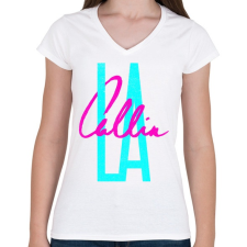 PRINTFASHION La callin - Női V-nyakú póló - Fehér női póló
