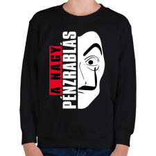 PRINTFASHION La Casa de Papel - A nagy pénzrablás - Money Heist - Gyerek pulóver - Fekete gyerek pulóver, kardigán