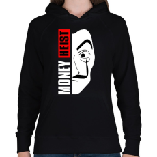 PRINTFASHION La Casa de Papel - A nagy pénzrablás - Money Heist - Női kapucnis pulóver - Fekete