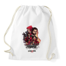 PRINTFASHION La casa de papel - A nagy pénzrablás - Sportzsák, Tornazsák - Fehér tornazsák