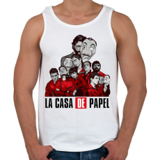 PRINTFASHION La casa de papel art - Férfi atléta - Fehér