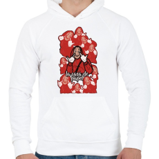 PRINTFASHION La Casa de papel art - Férfi kapucnis pulóver - Fehér