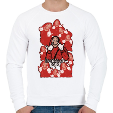 PRINTFASHION La Casa de papel art - Férfi pulóver - Fehér férfi pulóver, kardigán