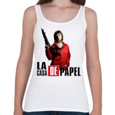 PRINTFASHION La casa de papel art - Női atléta - Fehér női trikó
