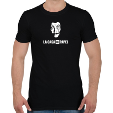 PRINTFASHION La casa de papel B&W - Férfi póló - Fekete