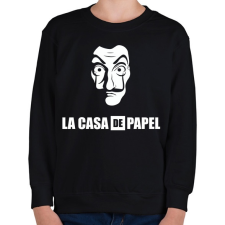 PRINTFASHION La casa de papel B&W - Gyerek pulóver - Fekete gyerek pulóver, kardigán