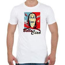 PRINTFASHION La casa de papel - Bella Ciao - Férfi póló - Fehér férfi póló