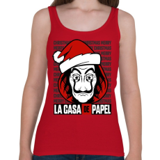PRINTFASHION La Casa De Papel Christmas háttérrel - Női atléta - Cseresznyepiros