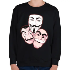 PRINTFASHION La casa de papel és barátai - Gyerek pulóver - Fekete gyerek pulóver, kardigán