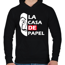 PRINTFASHION La casa de papel  - Férfi kapucnis pulóver - Fekete