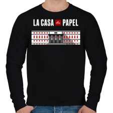 PRINTFASHION La casa de papel - Férfi pulóver - Fekete férfi pulóver, kardigán