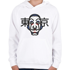 PRINTFASHION La casa de papel Japan style - Gyerek kapucnis pulóver - Fehér