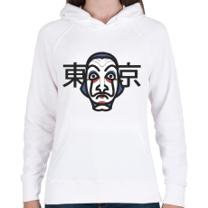 PRINTFASHION La casa de papel Japan style - Női kapucnis pulóver - Fehér