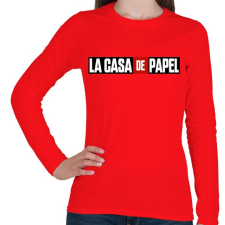 PRINTFASHION La casa de papel logo - Női hosszú ujjú póló - Piros női póló