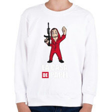 PRINTFASHION La casa de papel N2 - Gyerek pulóver - Fehér gyerek pulóver, kardigán
