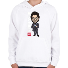 PRINTFASHION La casa de papel N5 - Gyerek kapucnis pulóver - Fehér gyerek pulóver, kardigán