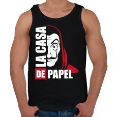 PRINTFASHION La casa de papel N - Férfi atléta - Fekete
