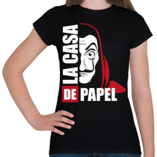 PRINTFASHION La casa de papel N - Női póló - Fekete