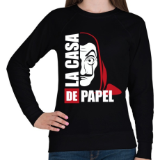 PRINTFASHION La casa de papel N - Női pulóver - Fekete