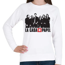 PRINTFASHION La casa de papel - nagy pénzrablás art - Női pulóver - Fehér női pulóver, kardigán