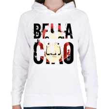 PRINTFASHION LA CASA DE PAPEL - Női kapucnis pulóver - Fehér női pulóver, kardigán