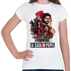 PRINTFASHION La Casa de Papel  - Női póló - Fehér