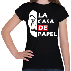 PRINTFASHION La casa de papel  - Női póló - Fekete