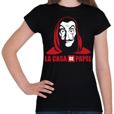 PRINTFASHION La casa de papel RL - Női póló - Fekete