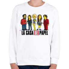 PRINTFASHION La casa de papel - simps. edition - Gyerek pulóver - Fehér