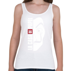 PRINTFASHION La casa de papel - sötét alaphoz - Női atléta - Fehér