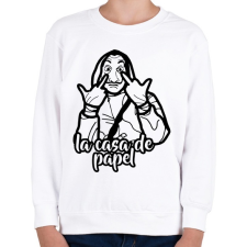 PRINTFASHION La Casa de papel - vonalrajz - Gyerek pulóver - Fehér gyerek pulóver, kardigán