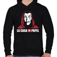 PRINTFASHION La casa de papel WL - Férfi kapucnis pulóver - Fekete férfi pulóver, kardigán