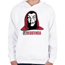 PRINTFASHION La casa del papel - Anonymus  - Gyerek kapucnis pulóver - Fehér gyerek pulóver, kardigán