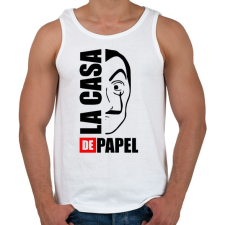 PRINTFASHION La case de papel - Férfi atléta - Fehér atléta, trikó