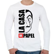 PRINTFASHION La case de papel - Férfi hosszú ujjú póló - Fehér férfi póló