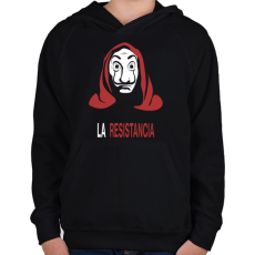 PRINTFASHION La Resistancia - Gyerek kapucnis pulóver - Fekete