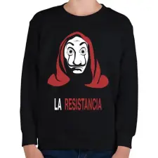 PRINTFASHION La Resistancia - Gyerek pulóver - Fekete gyerek pulóver, kardigán