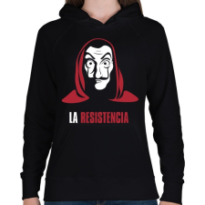 PRINTFASHION La Resistencia - Női kapucnis pulóver - Fekete női pulóver, kardigán