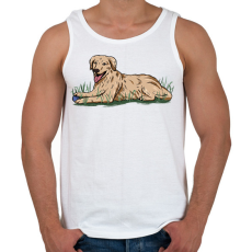 PRINTFASHION Labrador - Férfi atléta - Fehér